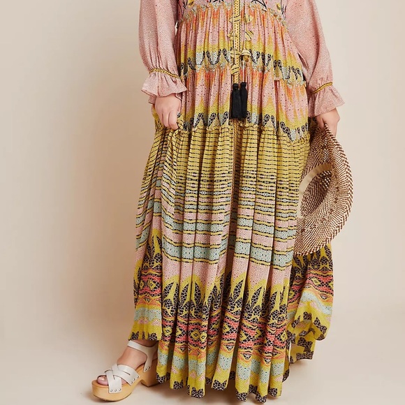 Anthropologie Bhanuni by Jyoti Giorgia Embroidered Maxi Dress NWOT - Picture 4 of 12